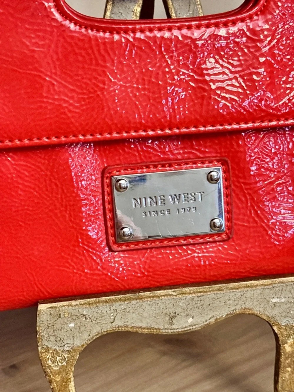Nine West  Red Patent Clutch - Picture 2 of 5
